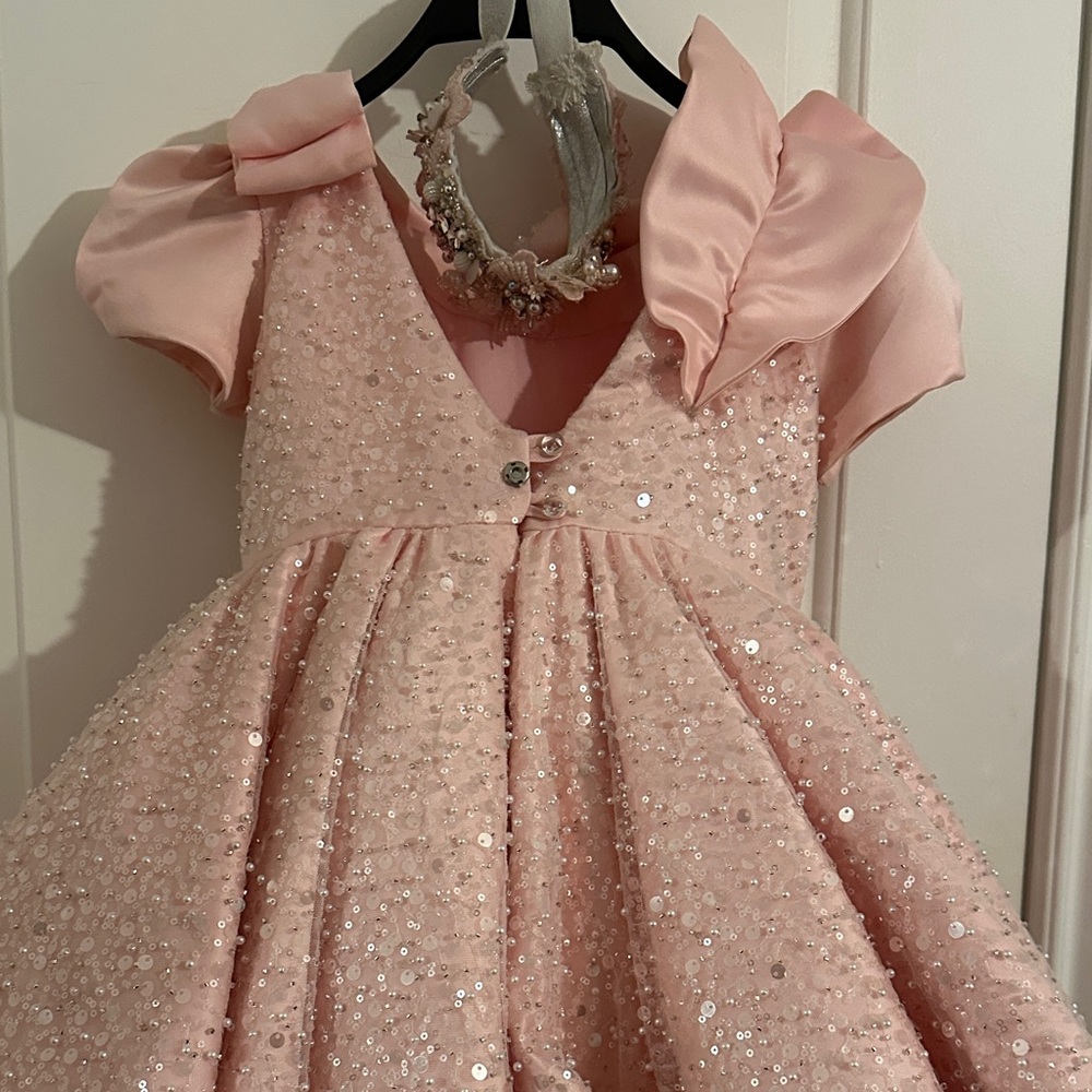 Pink Sequin Ruffle Dress - Picture 5 of 7